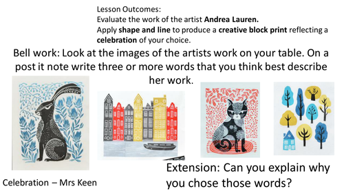 KS3 Art Celebration Lesson For Interview, Lesson Plan and Presentation.