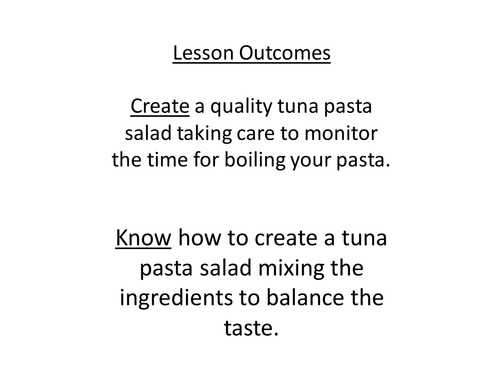 Year 7 Food Technology Lesson Five Practical