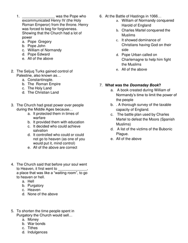 Education in the middle ages essay