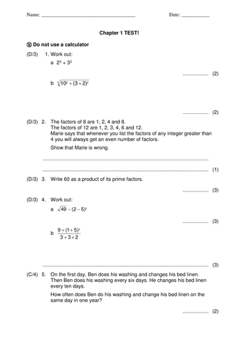 New GCSE Number test & revision! (Prime factors, HCF, LCM, Square, Cube numbers, Roots, Calculator)