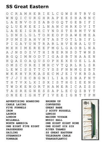 SS Great Eastern Word Search