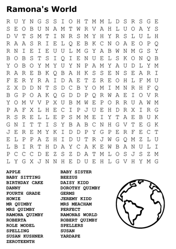 Ramona's World Word Search