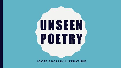 CIE IGCSE English Literature - Unseen Poetry - Rhythm lesson (Metric ...