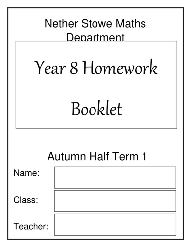 year 8 english homework booklet