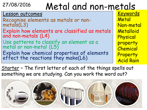 C2 1.1 Metals and non-metals