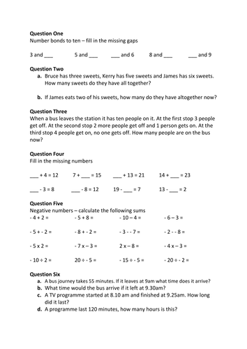 KS2 Maths Revision Quiz