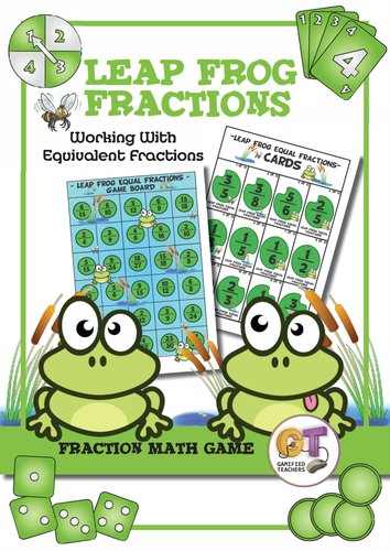 Math Game - Leap Frog Equal Fractions