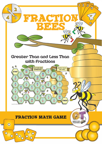 Fraction Bees: Greater Than or Less Than Game