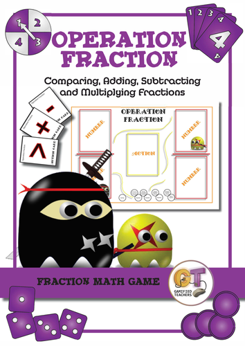 Math Game - Operation Fraction - practicing all operations with fractions