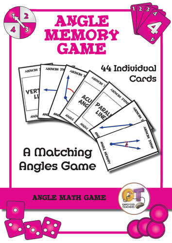 Math Angle Memory Game - match angles with their name