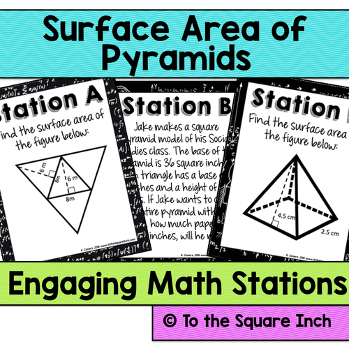 Surface Area of Pyramids Stations