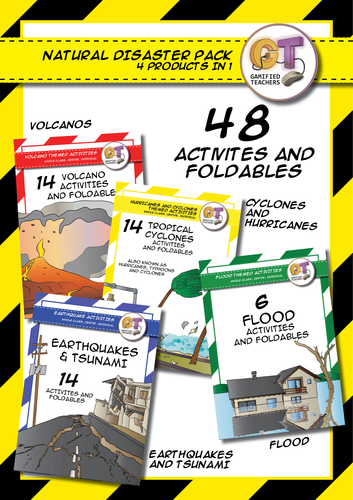 Natural Disaster Activities and Foldables - 4 Products in 1 - 48 Activities