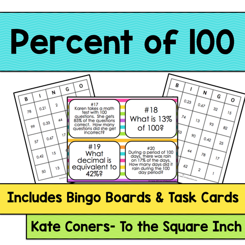 Percent Of 100 Bingo Teaching Resources