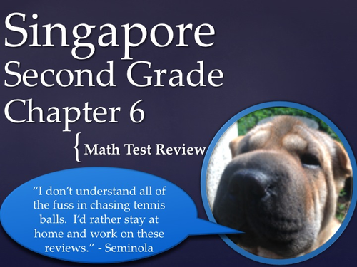 Singapore 2nd Grade Chapter 6 Math Test Review (4 pages)