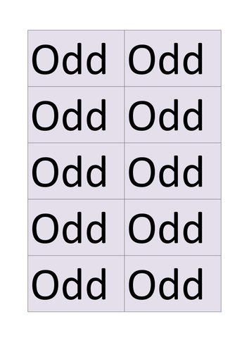 Odd and even numbers lesson