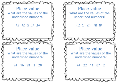 BUNDLE: KS1: Year 1 / 2 - Place Value Task Cards - What is the Value of ...