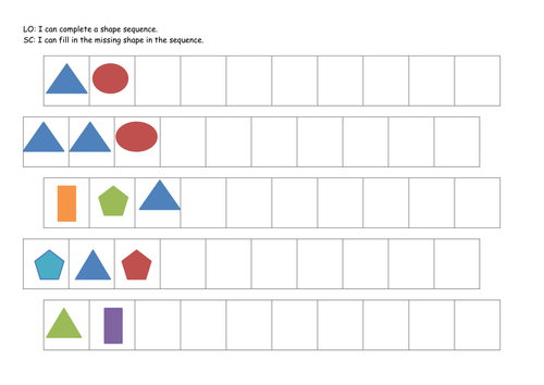 bundleks1 year 1 2 shape and number patterns