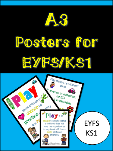 A3 'Learning Through Play' Posters for Early Years and KS1 Classrooms