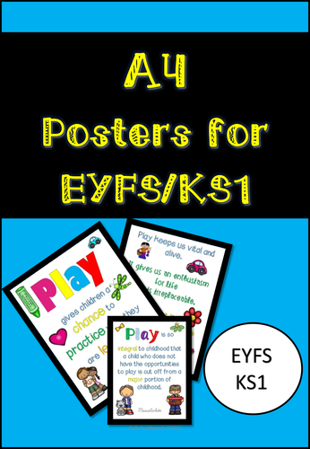 A4 'Learning through Play' Posters for Early Years and KS1 Classrooms