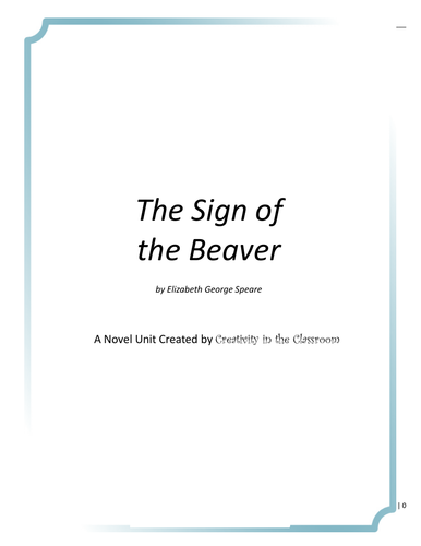 Unit Plan for The Sign of the Beaver