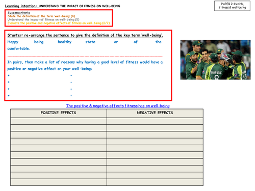 GCSE PE New specification 2016 Edexcel - lifestyle choices powerpoint and worksheets (2 lessons)