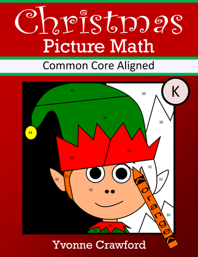 Christmas Color by Number (kindergarten) Color by Number, Shapes and Addition