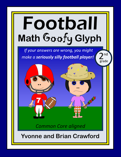 Football Math Goofy Glyph (2nd Grade Common Core)
