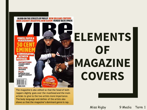 Elements of magazine covers