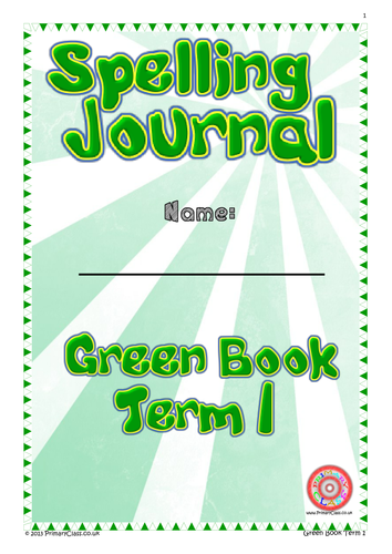 Spelling Journal - Green Book Term 1 - Year 1 (Age 5/6) National Curriculum 2014
