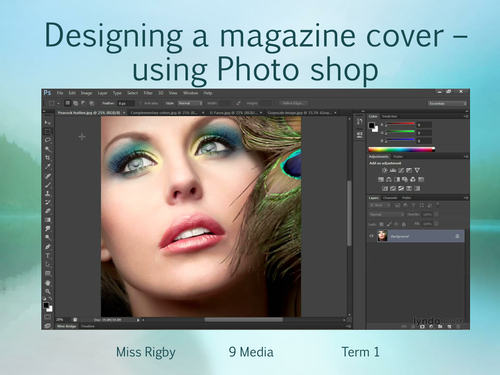 Designing a magazine cover using PhotoShop