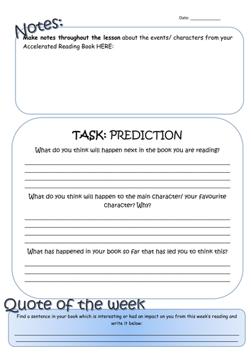 Predictions reading activity