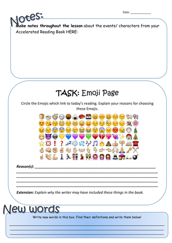 emoji reading activity