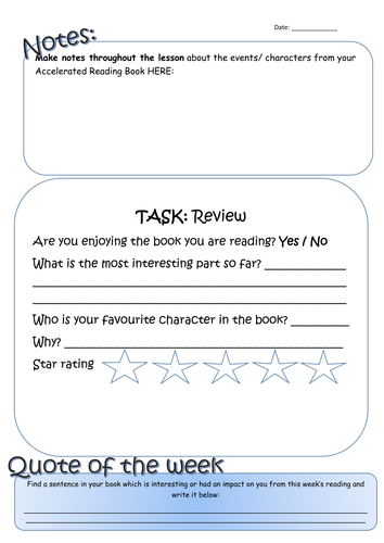 Review reading activity