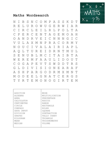 math word search