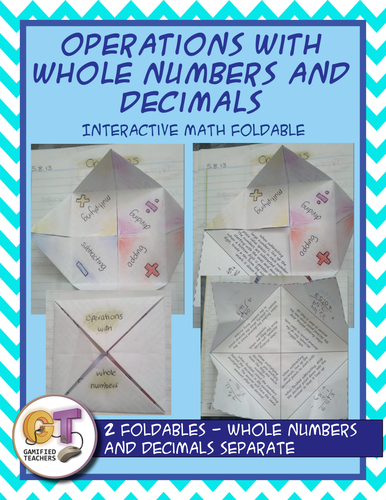 Operations with whole numbers and decimals interactive notebook math foldable