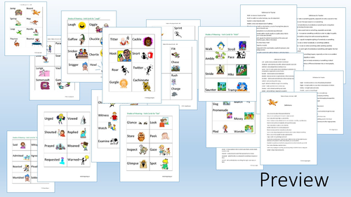 Shades of Meaning Verb Cards - Bundle of Six Sets