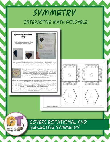 Line Symmetry and Rotational Symmetry interactive notebook math foldable