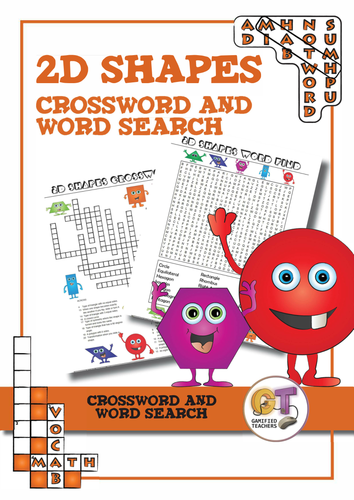 2D Shape Crossword and Word Search Teaching Resources
