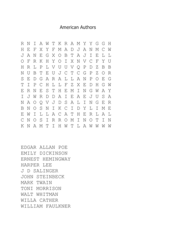 classic-american-authors-wordsearch-teaching-resources