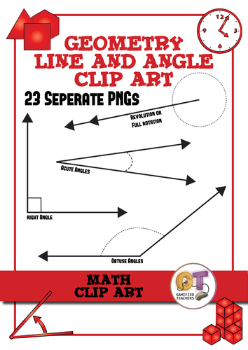 Geometry Angle and Line Clip Art - 24 PNGs