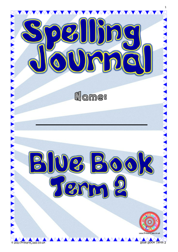 Spelling Journal - Blue Book Term 2 - Year 2 (Age 6/7) National Curriculum 2014