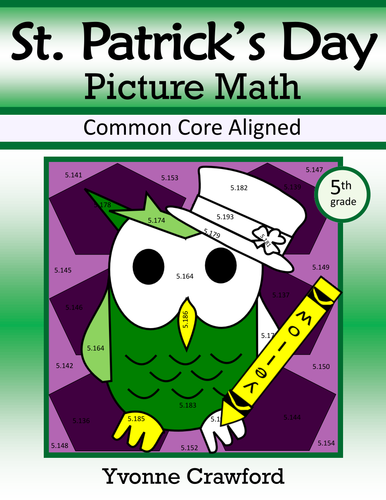 St. Patrick's Day Color by Number (fifth grade) Color by Decimals, Fractions