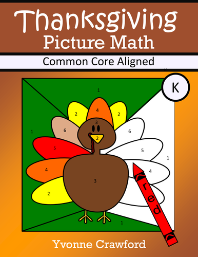 Thanksgiving Color by Number (kindergarten) Color by Number, Addition & Shapes