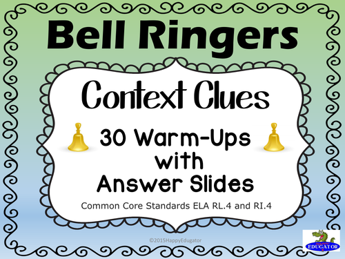 Bell Ringers - Common Core - Context Clues