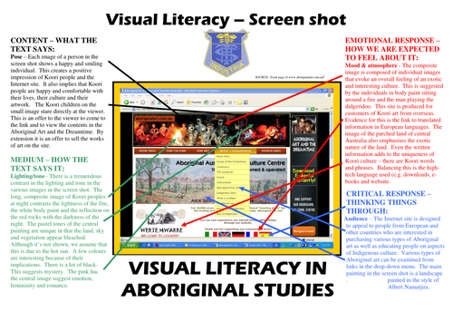 Visual literacy in Aboriginal Studies