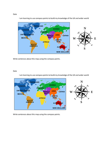 Compass and map reading lower KS2 Geography