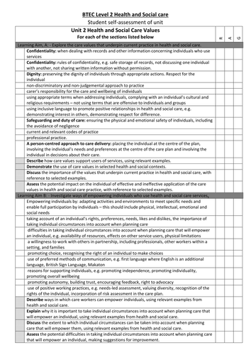 Assessment tool BTEC level 2 unit 2 new course