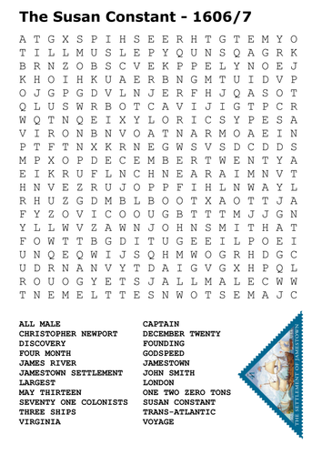 The Susan Constant Word Search