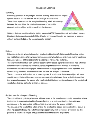 Triangle of Learning