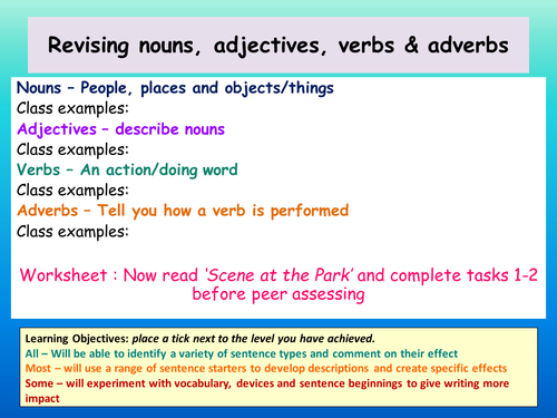 Sentences: Revision worksheet by HarrisSchool - Teaching Resources - TES